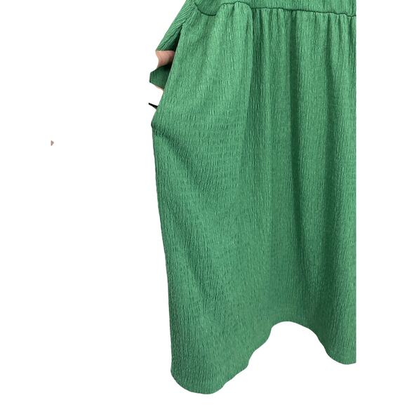 Ava & Viv Kelly Green Smocked Knee Length Dress Size 3X Cottage Coquette - Picture 4 of 6